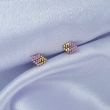Blush Pyramid Studs