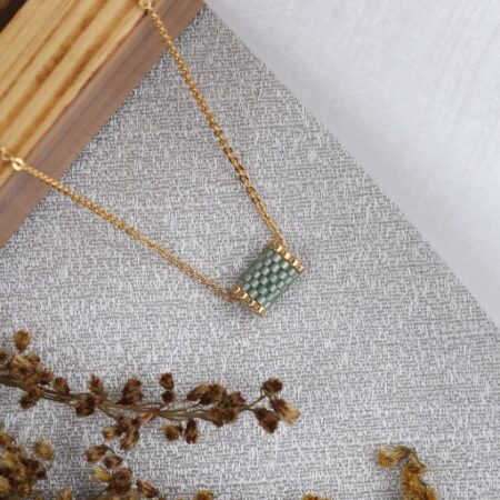 Sage Loop Beaded Necklace